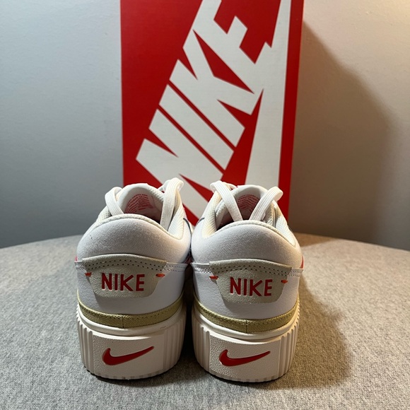 Nike Court Legacy Lift White Gold Red Causal Women Shoe Size 8.5 DM7590-110 - Picture 5 of 11